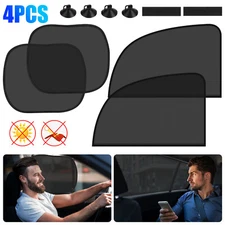 4PCS Car Side Window Screen Sun Shade Mesh Cover Shield UV Block Sunshade Visor