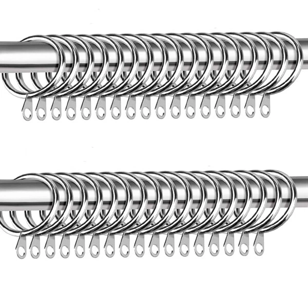 Metal Curtain Rings Hanging Hooks for Curtains Rods Pole Voile Heavy duty Rings - Image 3 of 4