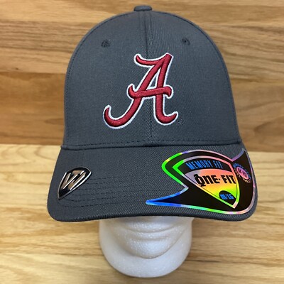 Alabama Crimson Tide Hat Top of The World Gray Size M/L Stretchfit Cap Roll  Tide - Main Image