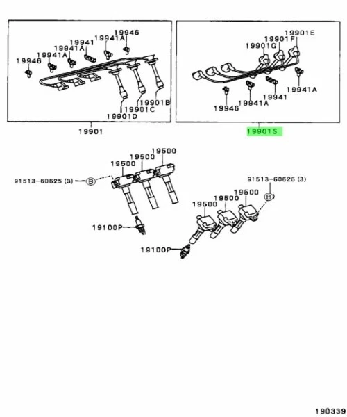 TOYOTA CENTURY CORD SET SPARK PLUG RESISTIVE NO.2 Genuine JDM OEM 90919-22392 - Image 2 of 2