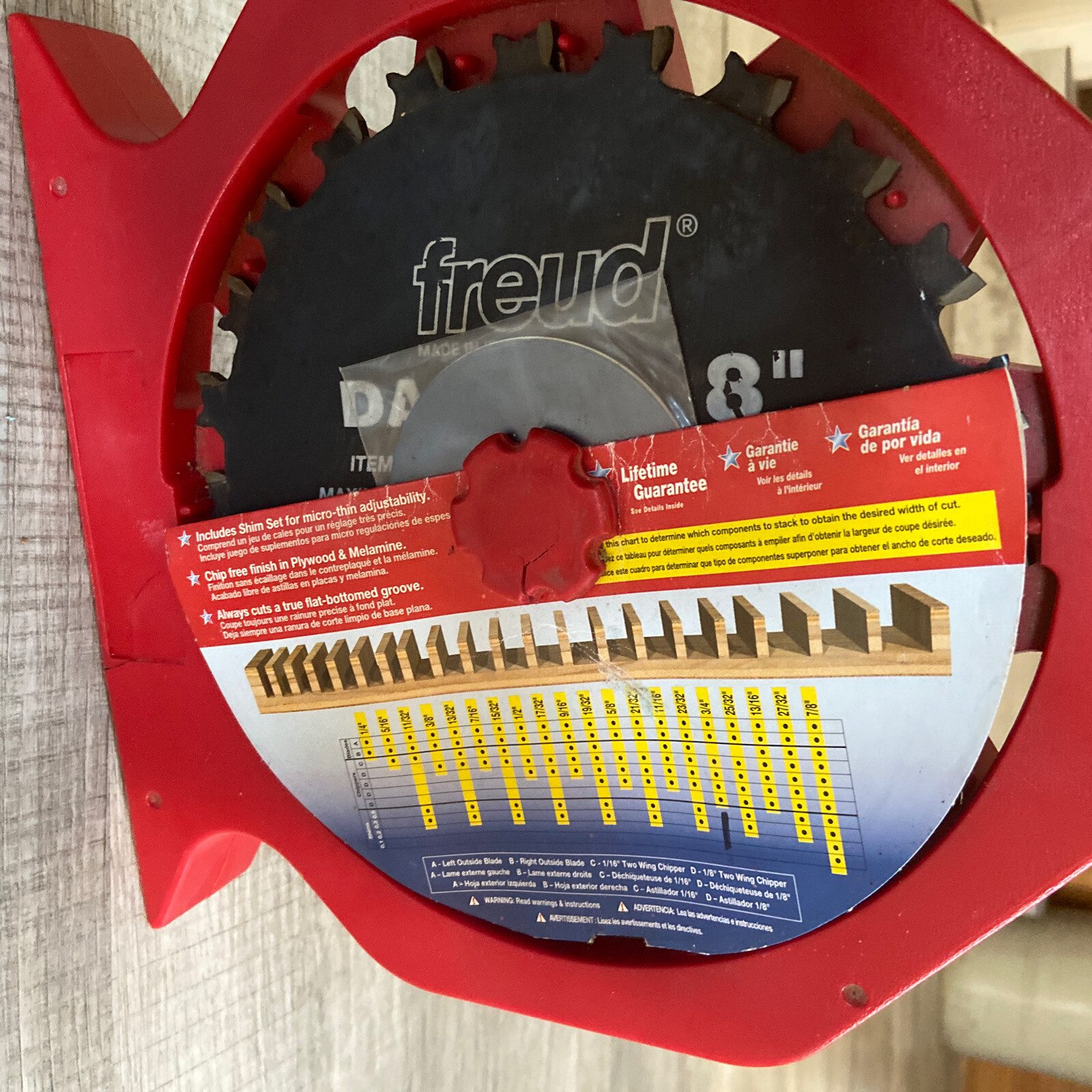 Freud Stacked 8” dado Blade Set Item SD208/ 008925330622 Made In Italy