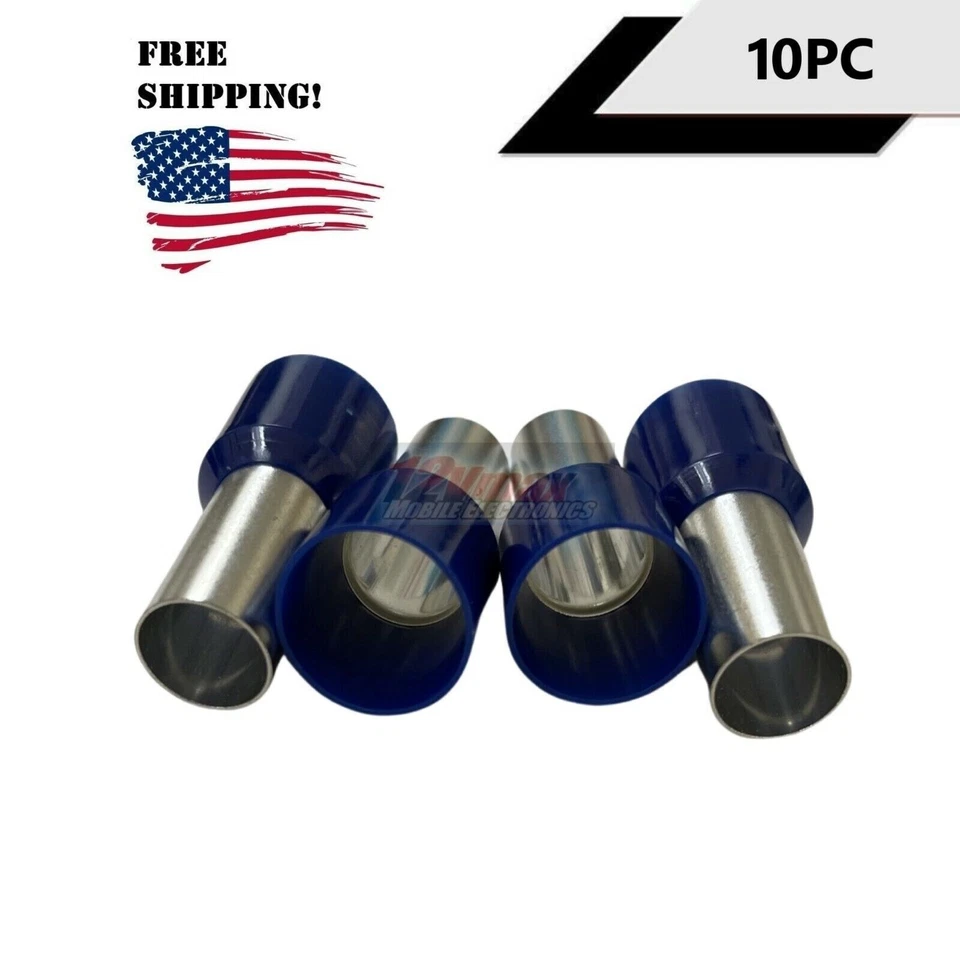 10 piezas  Conectores de virola de alambre calibre 1/0 terminales de férulas de alambre aislados azules Foto 2 de 2