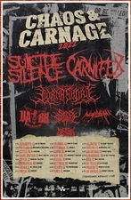 SUICIDE SILENCE | CARNIFEX | LORNA SHORE Chaos & Carnage Tour 2022 Ltd Ed Poster