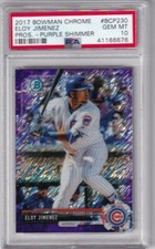 ELOY JIMENEZ - 2017 BOWMAN CHROME PROSPECT - PURPLE SHIMMER REFR - PSA GEM MT 10