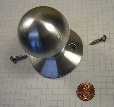 SCHLAGE #F170N-ORBIT DUMMY KNOB, WROUGHT BRASS, SATIN CHROME FINISH