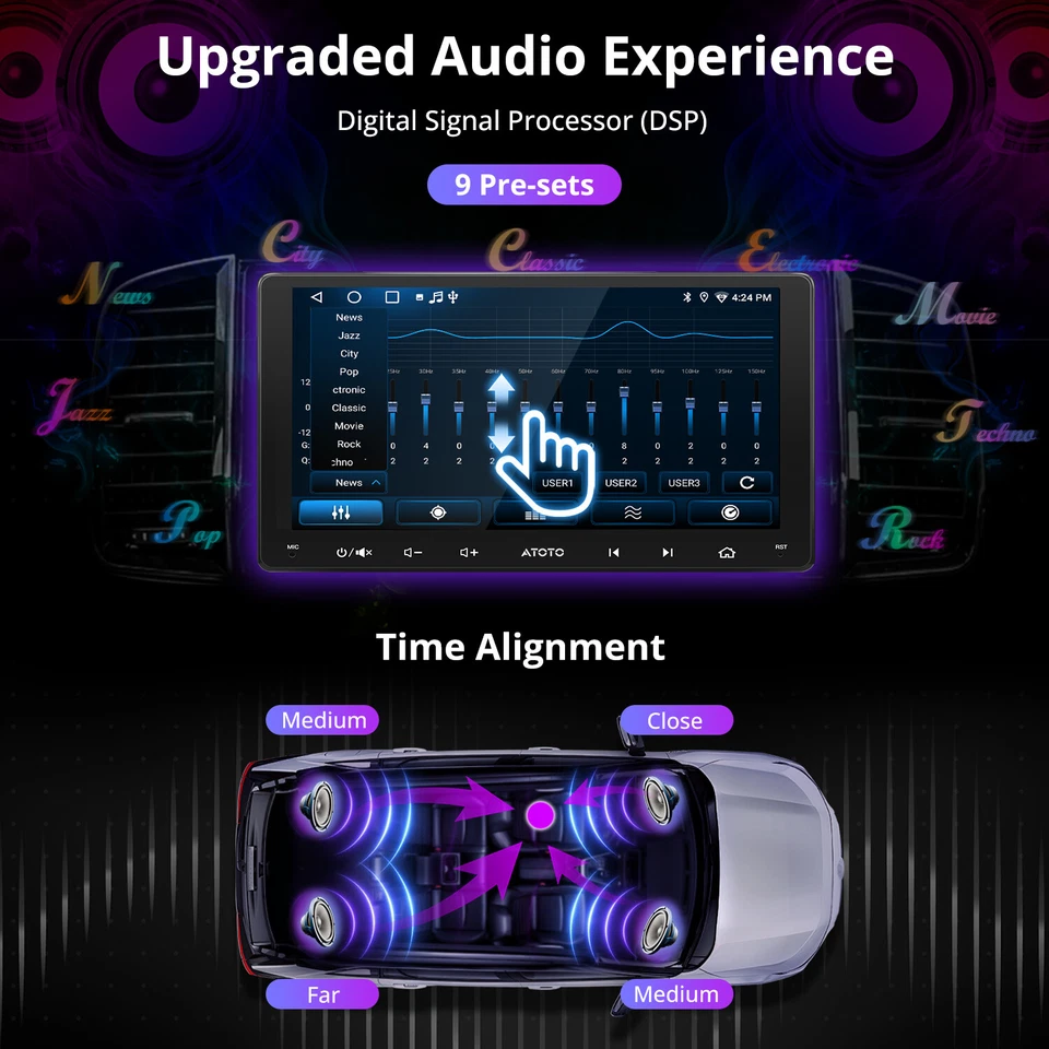 ATOTO A5L 9 Pollici Autoradio 2DIN Wireless Android Auto&Carplay con Telecamera - Immagine 4 di 4