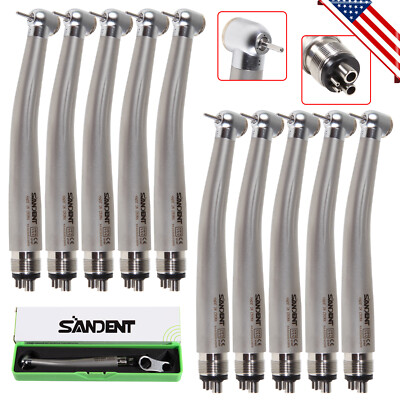 1-10 SANDENT Nsk Style Dental High Fast Speed Handpiece Push Button 4 Holes Sz