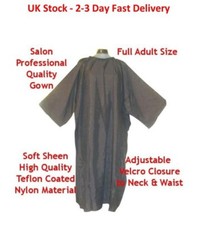 Black Luxury Salon Gown - Waterproof, Barber, Hair, Adult, with Sleeves, Arms
