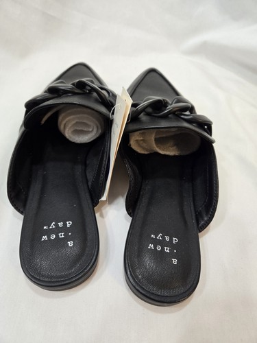A New Day Black Slipperschuh Größe 6 mit klobiger Kette Neu mit Etikett - Bild 4 von 7