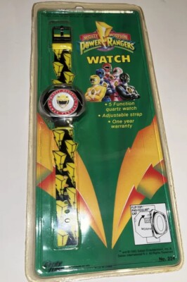 Vintage 1993 Mighty Morphin Yellow Power Rangers Hologram TRINI Watch Thuy Trang