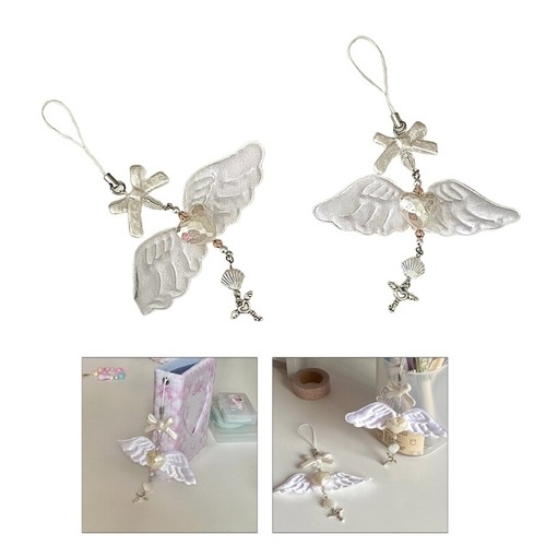 Sweet Heart Wing Bowknot Pendant Phone Straps Bag Charm Key Decoration Chain - Zdjęcie 2 z 8
