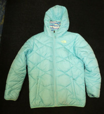 The North Face girl's striped print reversible quilted poly-fill jacket Sz XL