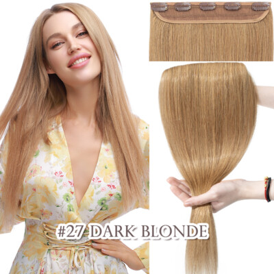 V-Shape Clip In Real 100% Human Hair Extensions Russian Remy Hairpiece One Piece