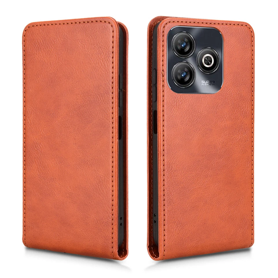 For ZTE Blade A75 4G, Luxury Vertical Up-Down Leather Wallet Stand Case Cover - Image 4 of 4