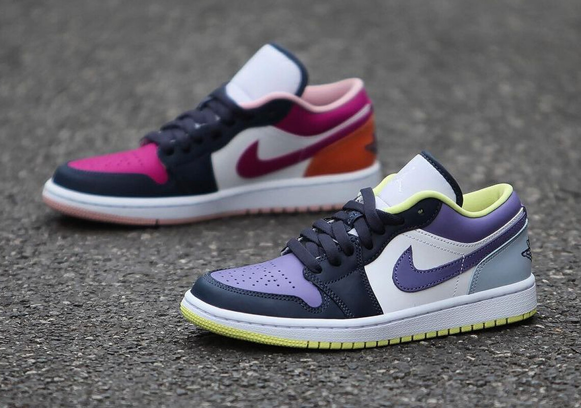 AUTHENTIC NIKE AIR JORDAN 1 Low SE Mismatched Purple Magenta Women size |  eBay