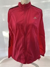shell top adidas 16 pink polyester side stripe long sleeve logo womens