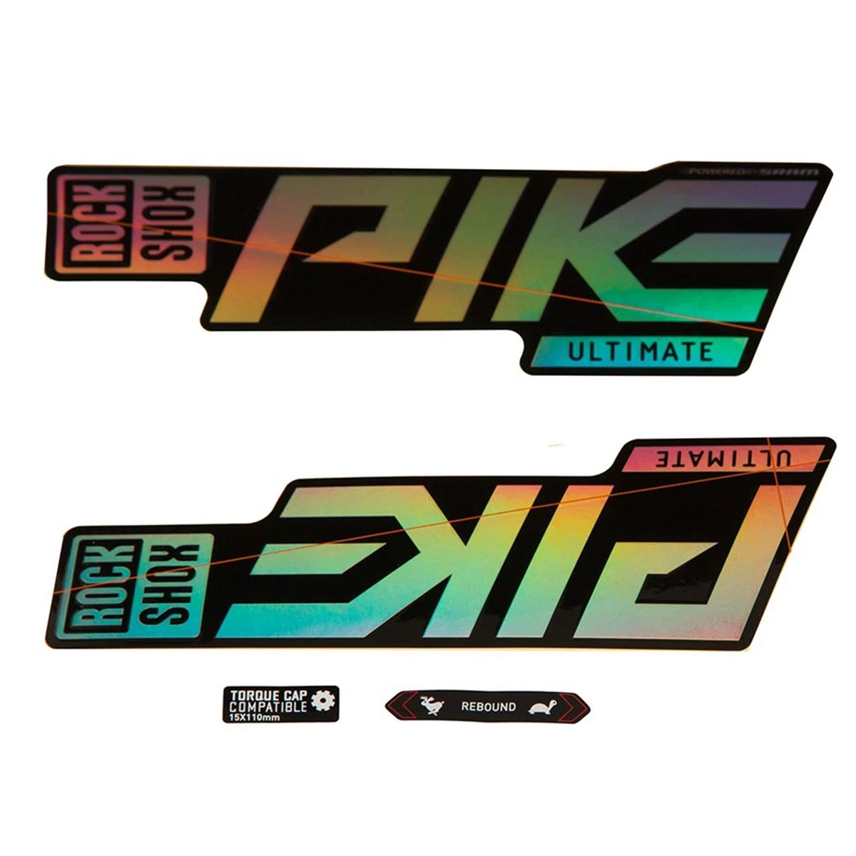 ROCKSHOX Pike Ultimate Decal Kit Gloss Rainbow Gloss Black