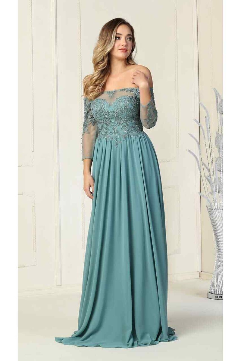 green emerald velvet dress Alex Evenings 81122539 Long 3/4 Sleeve Lace Formal Dress Emerald Green –  The Dress Outlet main image 0