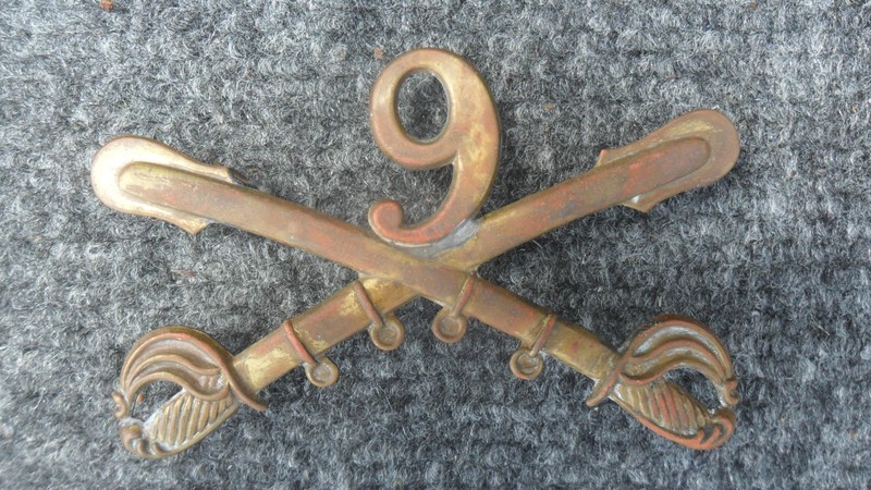 ORIGINAL 9th CAVALRY BUFFALO SOLDIERS LARGE INSIGNIA FOR KEPI-SLOUCH HAT