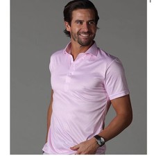 Collars  Co Mens Size Medium Polo Shirt Pink Gingham Dress Collar NWT