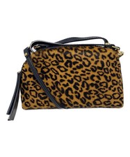 GIANNICHIARINI Borsa a tracolla stampa leopardata marrone autentica dal Giappone