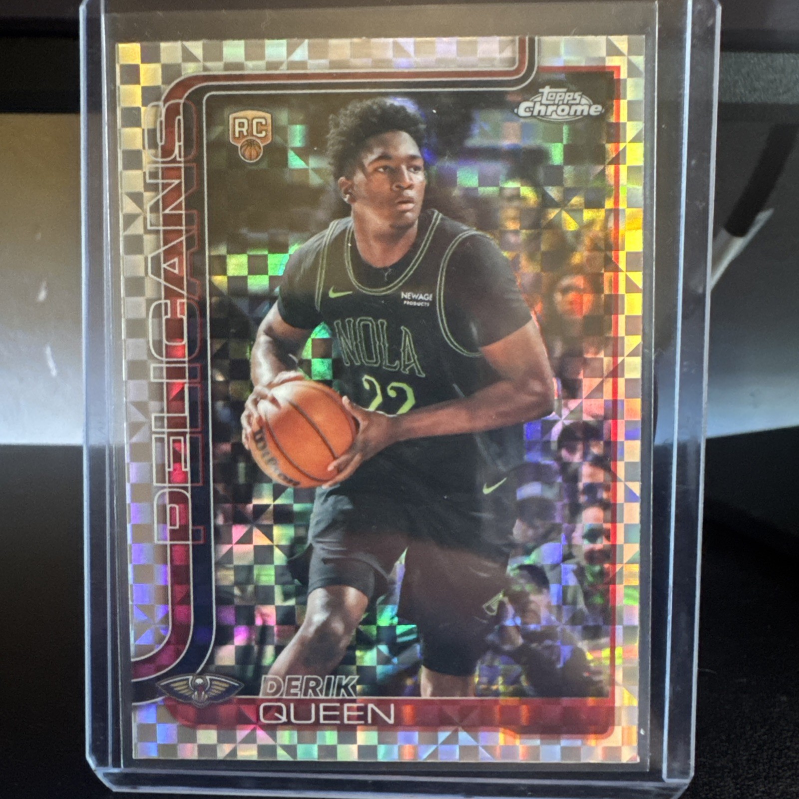 2025-26 Topps Chrome Update Derik Queen #163 X-Fractor (RC)