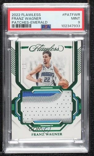 2022-23 Panini Flawless Patch Emerald /5 Franz Wagner #PAT-FWR PSA 9 MINT Patch