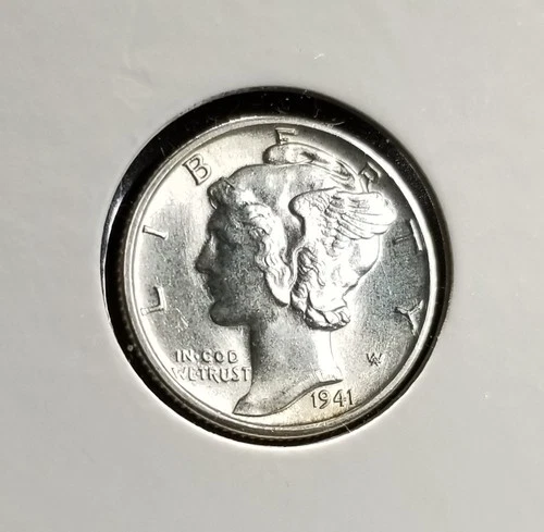 1941-D 10c BU/FSB-Mercury Dime 90%Silver #1251