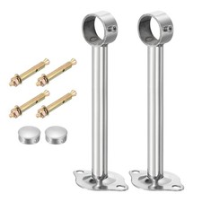 3 Set Ceiling Mount Curtain Rod Bracket Fit 32mm/1.26" Pipe Length 200mm/7.87"