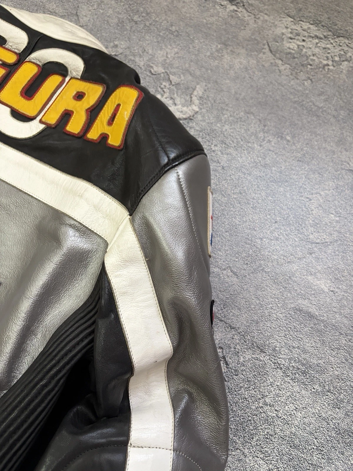Vintage Segura Leather Racing Jacket Motul Total Dunlop Patches Biker Size M / 3 - product detail image 23
