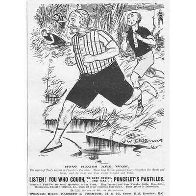 PONCELET'S PASTILLES How Races are Won Thema Victorian Advertisement 1899