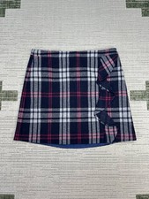 J Crew Mercantile Ruffle Front Mini Skirt Women 12 Multicolor Plaid Back Zip New