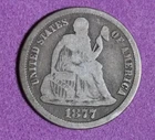 1877-CC Seated Liberty Dime ~ RARE Carson City Mint ~ Nice Antique Toned Example