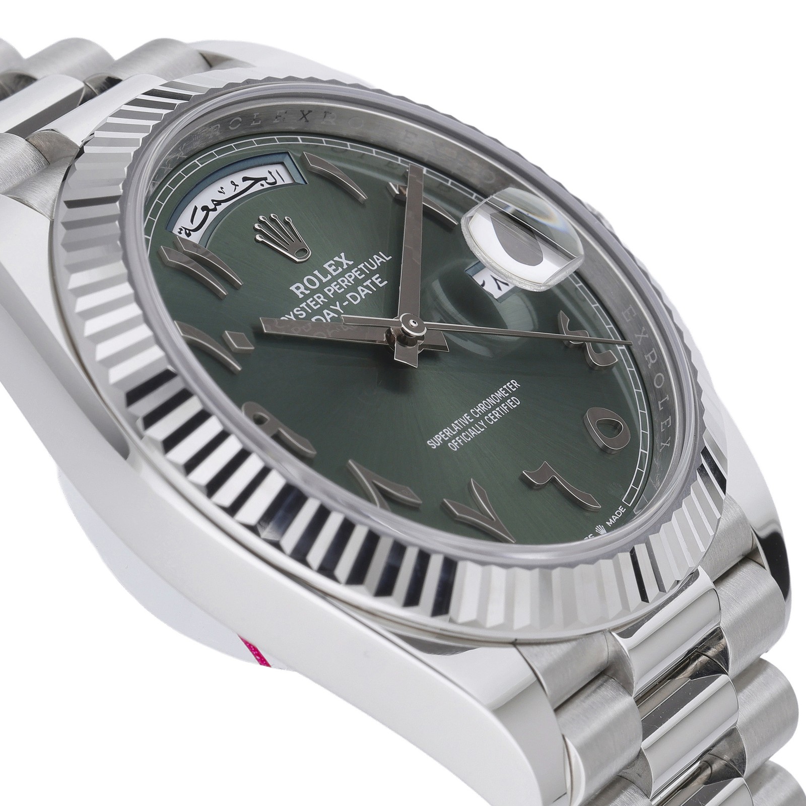 Rolex Day-Date 40 228236 with 40mm Platinum case and Green dial. Excellent co... image 8