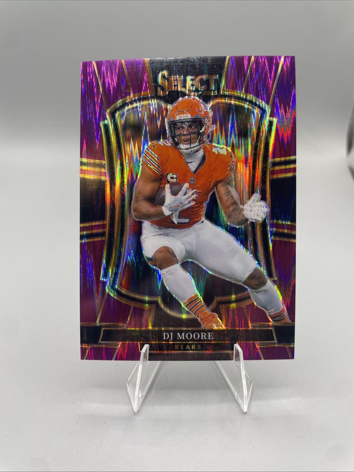 2025 Panini Select - DJ Moore #173 Premier Level Purple Prizm Shock /699