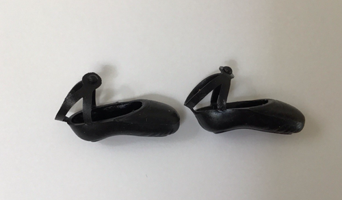 Vintage Barbie Doll ~ BLACK Ballerina BALLET Shoes / Slippers ~ Philippines