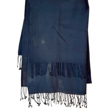 Sacred Threads Wool Scarf Black w Fringe Witchy Whimsigoth Luxury Boho Lagenlook