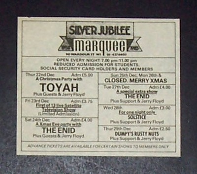Toyah Willcox Love Is the Law Era Marquee London '83 Mini Poster Type Concert Ad