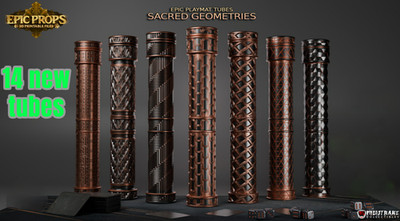 Sacred Geometrie Spielmatten Aufbewahrungsrolle   3D gedruckte Matte Tube TCG