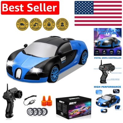 Rechargeable 1:24 Scale RC Drift Car - Family Fun Racing Toy with LED Lights
