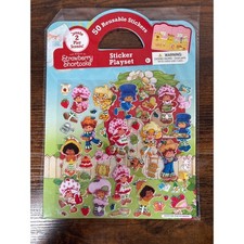 Strawberry Shortcake Reusable Puffy Sticker Playset 50 Stickers 2 Play Scenes