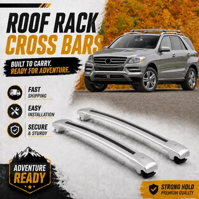 Roof Rack Cross Bars Cargo Carrier Fits For Mercedes Benz ML W166 2012-2016 ALU - Image 1 of 4