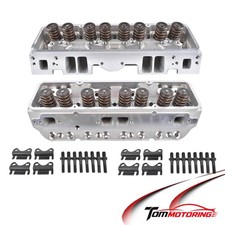 Sbc 350 Aluminum Cylinder Heads 190cc 64cc Straight Plug Studs Guide Plates Pair Sbc 350 Aluminum Cylinder Heads 190cc 64cc Straight Plug Studs Guide Plates Pair