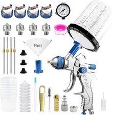 HVLP Gravity Fed Air Spray Gun with 1.4/1.7/2.0/2.5 mm Nozzles and 650 cc Mixing