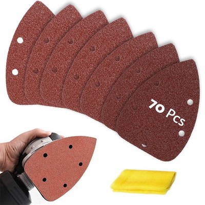 Mouse Sander Sandpaper 70pcs, 40 60 80 100 150 240 320 Grit Mouse Sanding Pad...