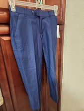 Calvin Klein Boys' Blue Dress Pants Flat Front Stretch Slim Fit Size 6. NWT