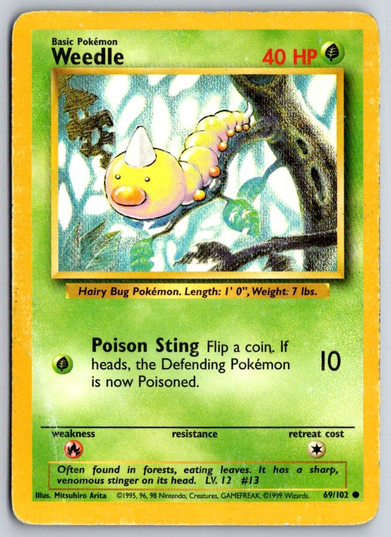 WEEDLE 69/102 BASE SET UNLIMITED 1999