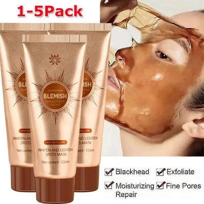 AIGEYOUPING 5X Face Whitening Mask Blemish Spot Removing, Herbal Spots Peel-Off Facial Mask