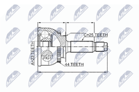 Gelenksatz Antriebswelle NTY NPZ-HY-549 FüR Matrix Hyundai Elantra 3 XD FC 2 GK