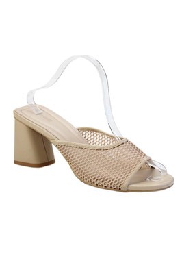 Open Edit Womens Open Toe Colette Slip-On High Heels Solid Beige Size 10